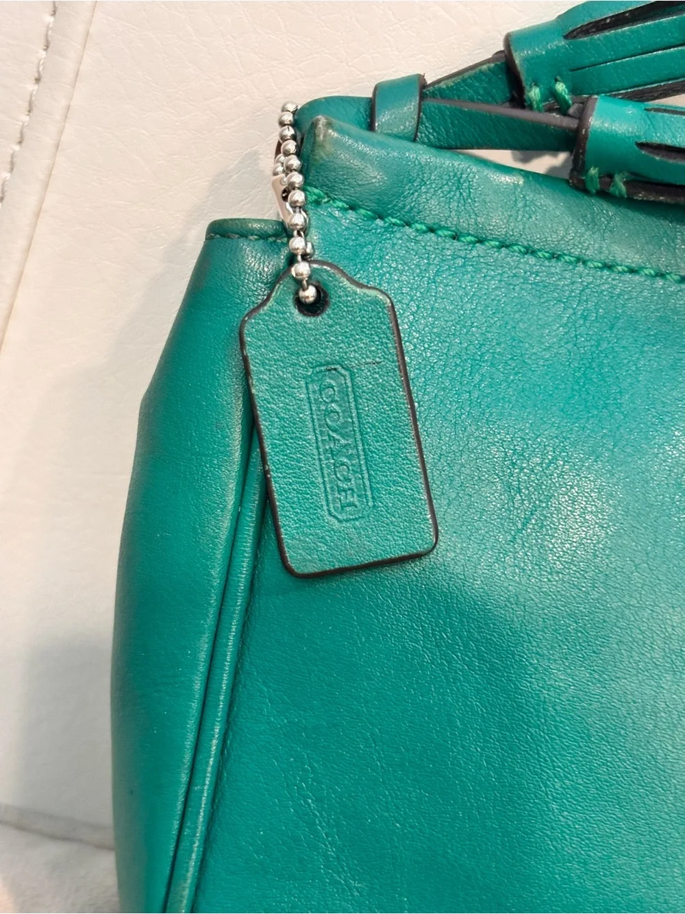 Coach Green Leather Wristlet Clutch - Picture 4 of 15